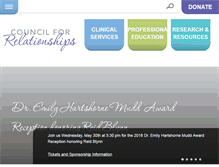 Tablet Screenshot of councilforrelationships.org